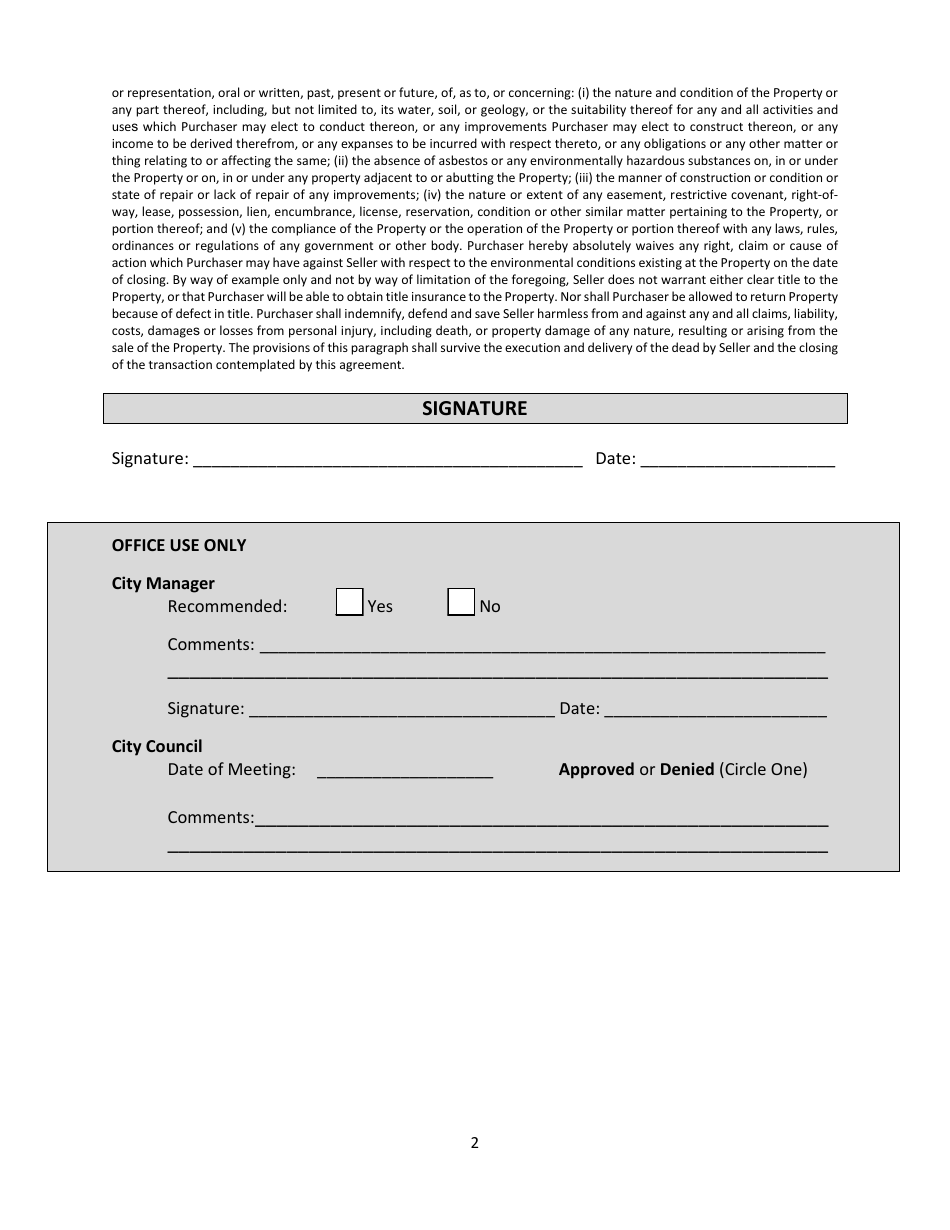 Offer to Purchase City of Ionia Owned Property - City of Ionia, Michigan, Page 2