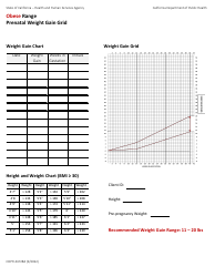 Document preview: Form CDPH4472B4 Prenatal Weight Gain Grid: Pre-pregnancy Obese Weight Range - California