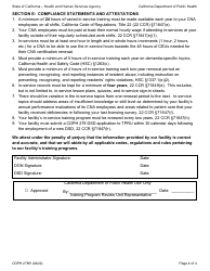 Form CDPH278R Certified Nurse Assistant Orientation, In-Service, and Nurse Assistant Training Program Combined Renewal Application (Snf/Icf) - California, Page 4
