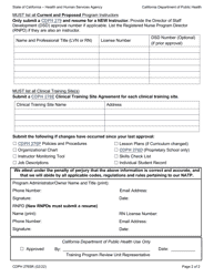 Form CDPH276SR Renewal Application for Classroom Training - School Nurse Assistant Training Program - California, Page 2