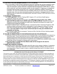 Form CDPH283 C Certified Nurse Assistant (Cna) and/or Home Health Aide (Hha) Renewal Application - California, Page 5