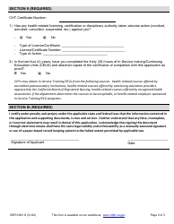Form CDPH283 G Certified Hemodialysis Technician (Cht) Renewal Application - California, Page 2
