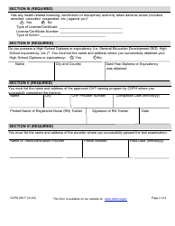 Form CDPH283 F Certified Hemodialysis Technician (Cht) Initial Application - California, Page 2