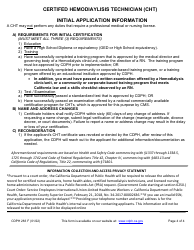 Form CDPH283 F Certified Hemodialysis Technician (Cht) Initial Application - California, Page 4