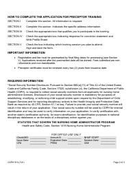 Form CDPH516 Nhap Preceptor Training Registration Form - California, Page 3