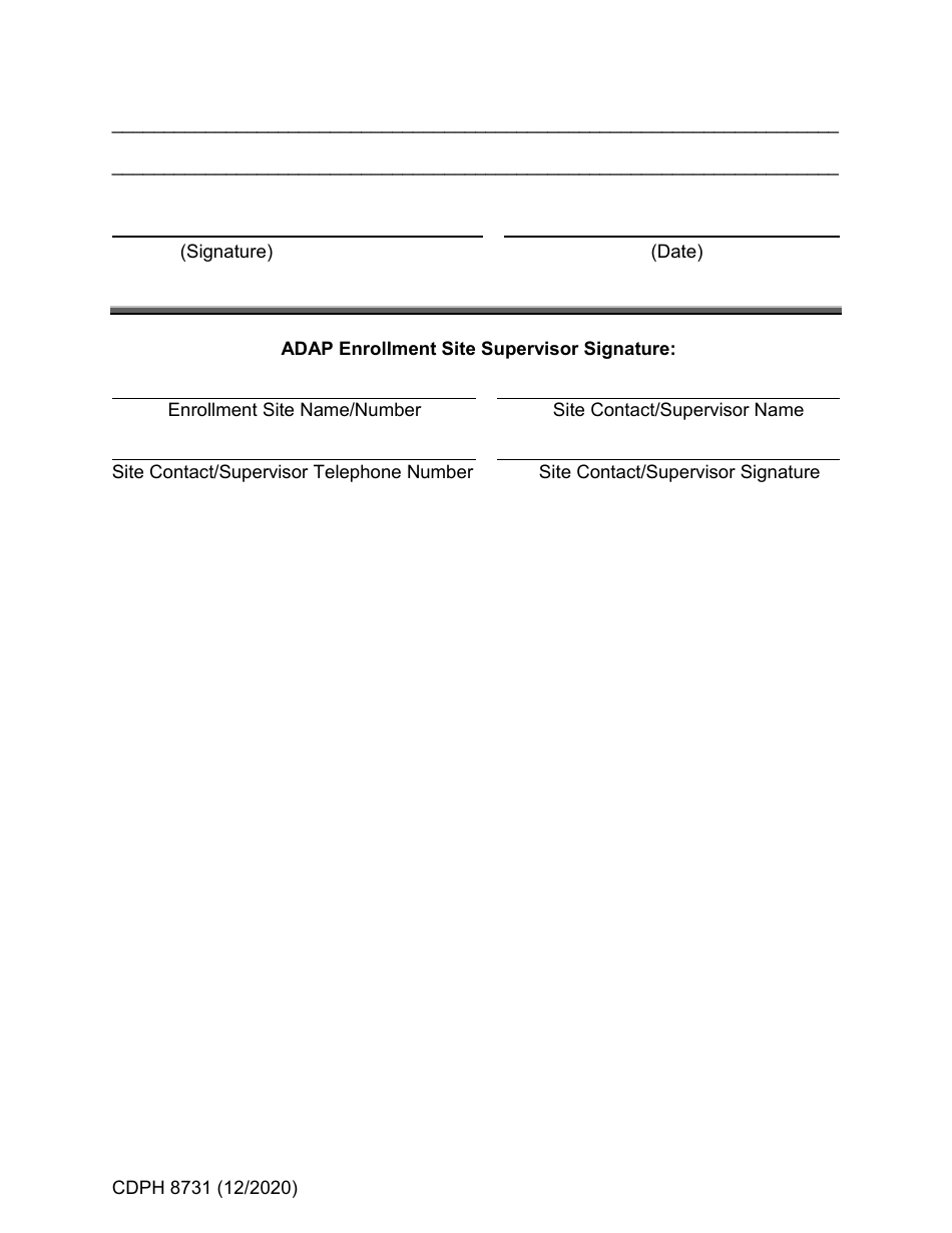 Form CDPH8731 New Enrollment Worker Training Request - AIDS Drug Assistance Program and Pre-exposure Prophylaxis Assistance Program - California, Page 2