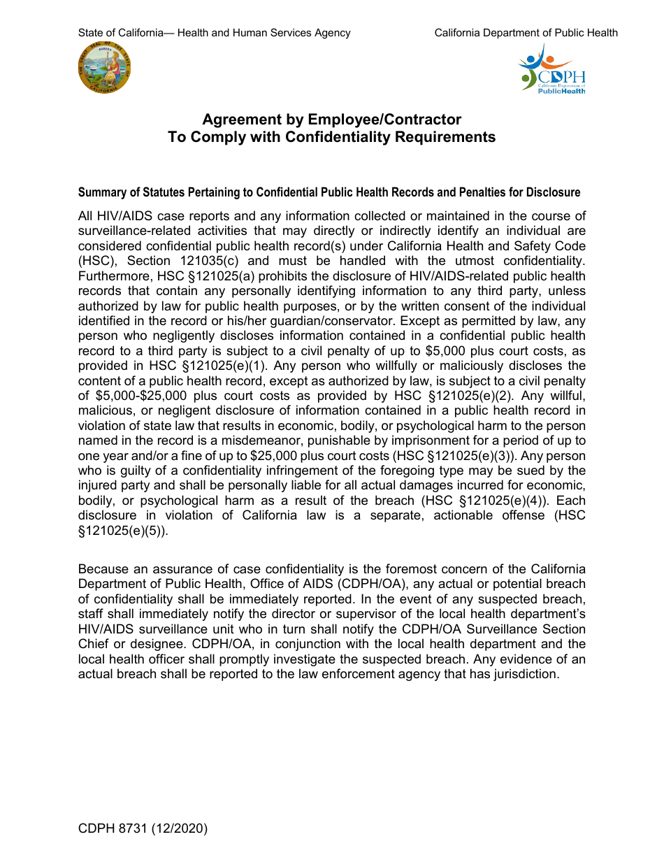 Form CDPH8731 New Enrollment Worker Training Request - AIDS Drug Assistance Program and Pre-exposure Prophylaxis Assistance Program - California, Page 3