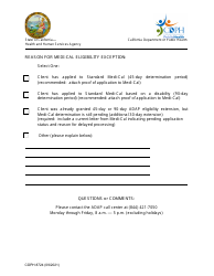 Form CDPH8724 Medi-Cal Eligibility Exception Request (Meer) - AIDS Drug Assistance Program - California, Page 2