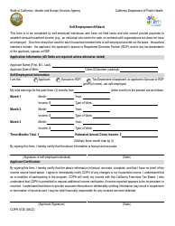 Document preview: Form CDPH8726 Self-employment Affidavit - California