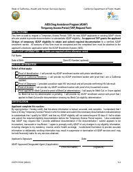 Form CDPH8728 Temporary Access Period (Tap) Request Form - AIDS Drugassistance Program (Adap) - California