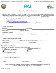 Document preview: Form CDPH8443 Medical out-Of-Pocket Claim Form - California