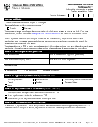 Forme 11 Consentement Et Autorisation - Ontario, Canada (French)