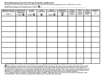 Document preview: Recordkeeping Form for Private Pesticide Applicators - Georgia (United States)