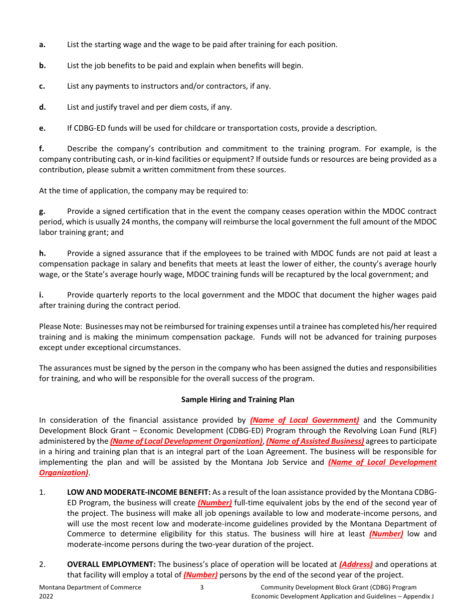 Appendix J Hiring and Training Plan - Community Development Block Grant (Cdbg) Program - Montana, Page 3