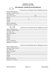 Form CDPH8240 General License Registration Form - California, Page 3
