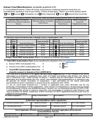 Form CDPH8611 IH Industrial Hemp Enrollment and Oversight (Iheo) Authorization for Extract and/or Human Food Manufacturers - California, Page 2