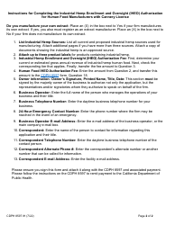 Form CDPH8597 IH Industrial Hemp Enrollment and Oversight (Iheo) Authorization for Human Food Manufacturers With Cannery License - California, Page 2