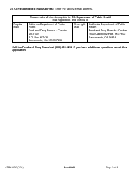 Form CDPH8592 Frozen Food Locker Plant License Application - California, Page 3