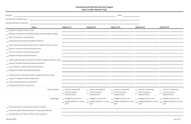 Document preview: Multi-Chart Review Tool - Comprehensive Perinatal Services Program - California