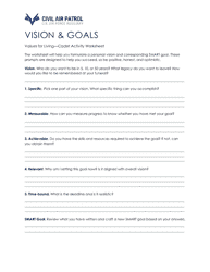 Document preview: Vision and Goals Worksheet