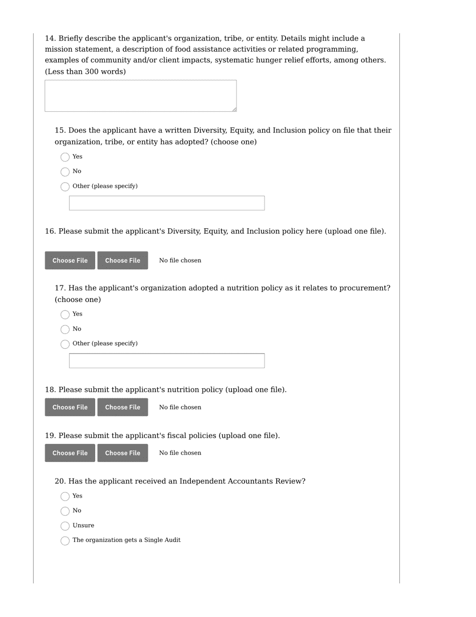 Farm to Food Bank (Ftfb) Grant Application - the Emergency Food Assistance Program (Tefap) - Washington, Page 5