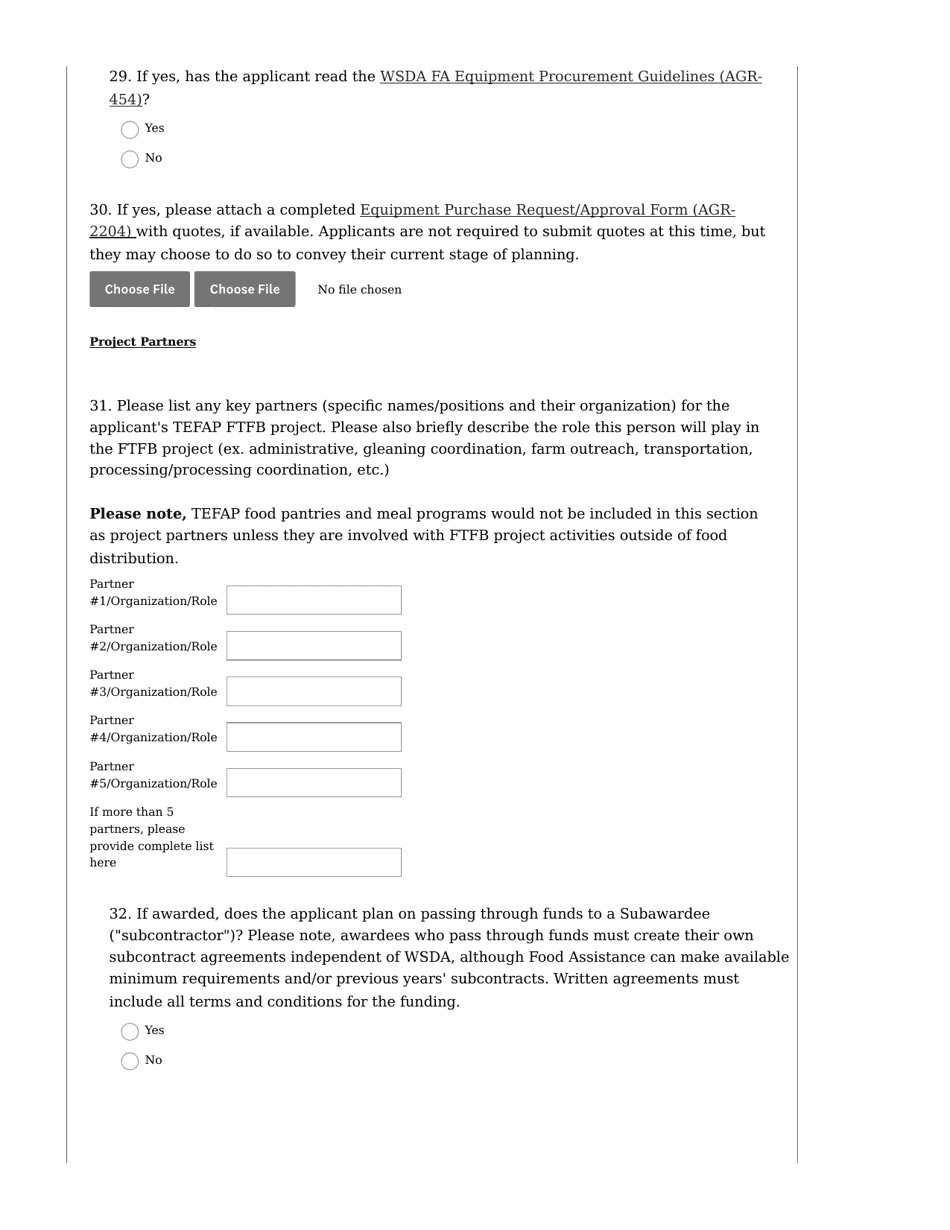 Farm to Food Bank (Ftfb) Grant Application - the Emergency Food Assistance Program (Tefap) - Washington, Page 8