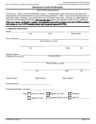 Form CDPH8553 Lead Certification Renewal - California, Page 3