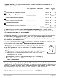 Form CDPH8553 Lead Certification Renewal - California, Page 4