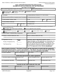 Form CDPH8759 Ocal Certifier Registration Application - California