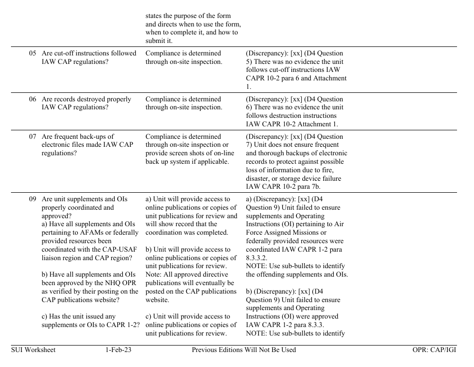 Form D-4 Sui Worksheet - Administration, Page 3