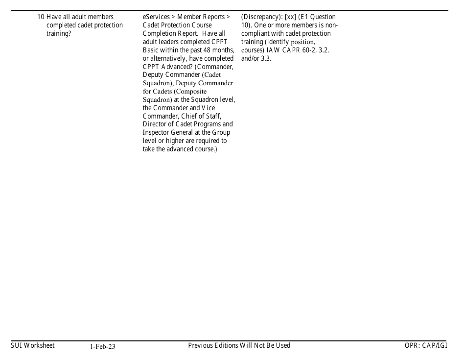 Form E-1 Sui Worksheet - Command, Page 3