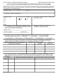 Form CDPH8564 Application for California Epidemiologic Investigation Service (Cal-Eis) Training - California