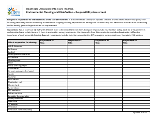 Document preview: Environmental Cleaning and Disinfection - Responsibility Assessment - Healthcare-Associated Infections Program - California
