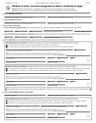 Document preview: Form MVR-28 Affidavit of Facts: Incorrect Assignment of Title or Certificate of Origin - North Carolina
