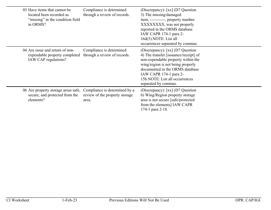 Form D-7 Ci Worksheet - Supply, Page 2