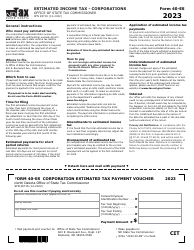 Form 40-ES (SFN28716) Estimated Income Tax - Corporations - North Dakota