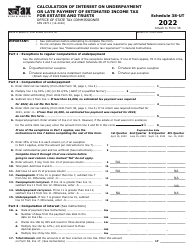 Form SFN28711 Schedule 38-UT Calculation of Interest on Underpayment or Late Payment of Estimated Income Tax for Estates and Trusts - North Dakota