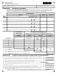 Document preview: Form 38 (SFN28707) Schedule BI Beneficiary Information - North Dakota