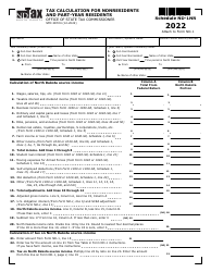 Form SFN28724 Schedule ND-1NR Tax Calculation for Nonresidents and Part-Year Residents - North Dakota