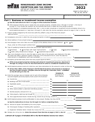 Document preview: Form SFN28706 Schedule RZ Renaissance Zone Income Exemption and Tax Credits - North Dakota