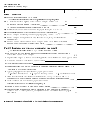 Form SFN28706 Schedule RZ Renaissance Zone Income Exemption and Tax Credits - North Dakota, Page 2