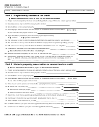 Form SFN28706 Schedule RZ Renaissance Zone Income Exemption and Tax Credits - North Dakota, Page 3