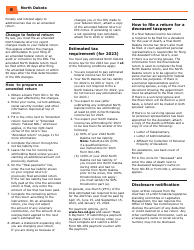 Instructions for Form ND-EZ, SFN28745, ND-1, SFN28702 - North Dakota, Page 10