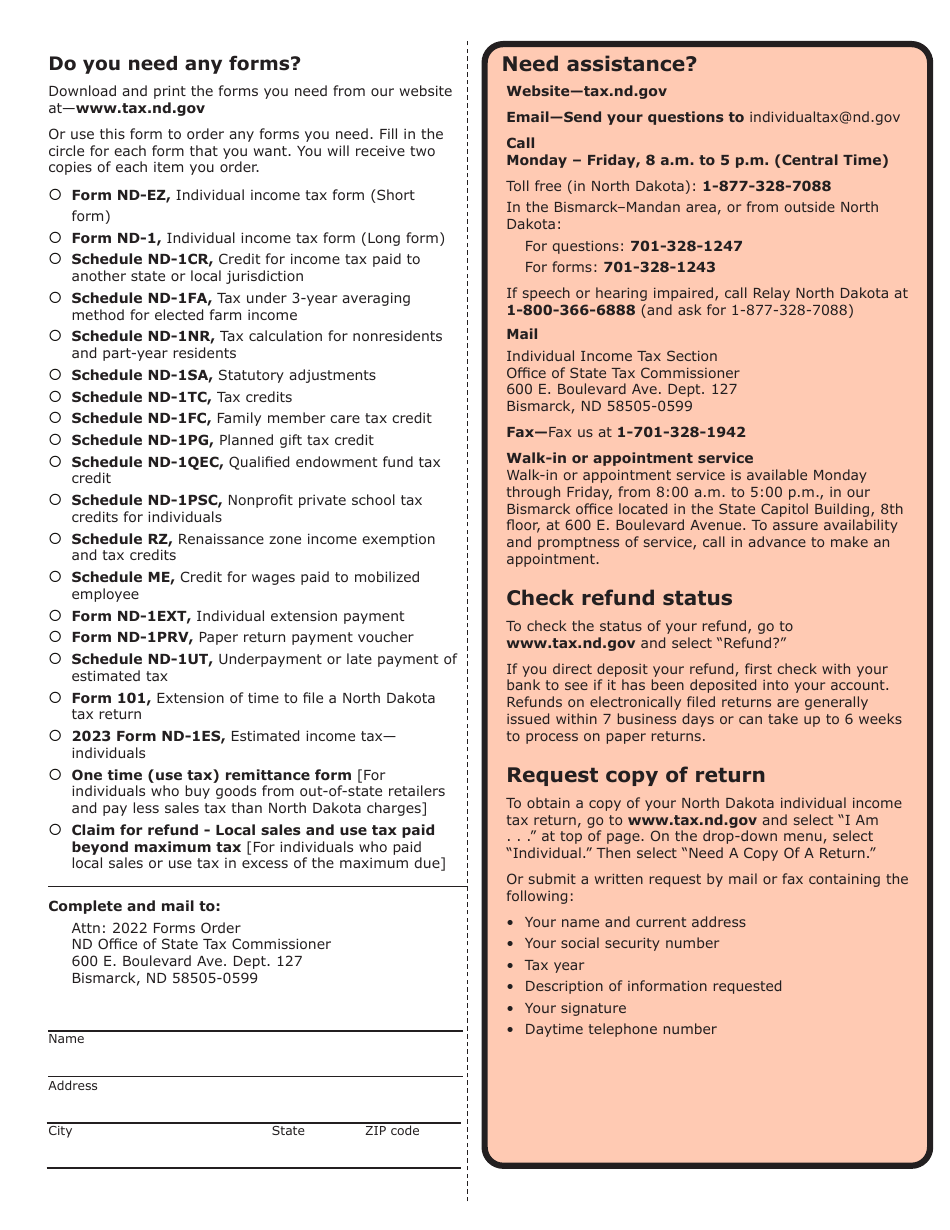 Instructions for Form ND-EZ, SFN28745, ND-1, SFN28702 - North Dakota, Page 36