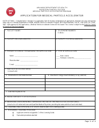 Document preview: Application for Medical Particle Accelerator - Arkansas
