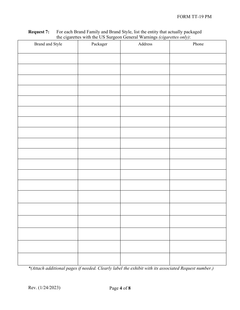 Form TT-19 PM Certification Application for Participating Tobacco Product Manufacturers (Pm) - Virginia, Page 4