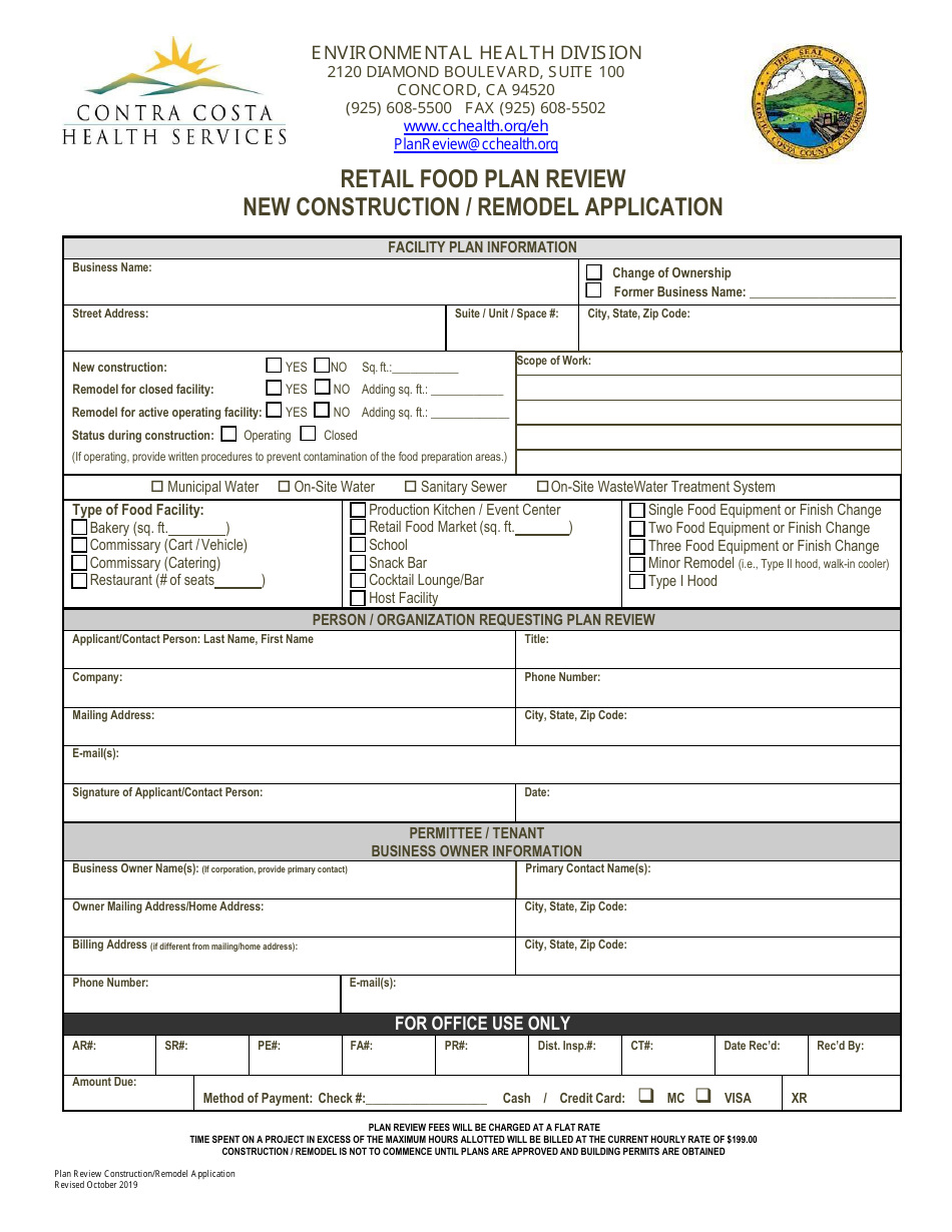 Contra Costa County, California Retail Food Plan Review New
