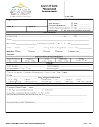 Document preview: Form AODC-011 Level of Care Placement Assessment - Contra Costa County, California