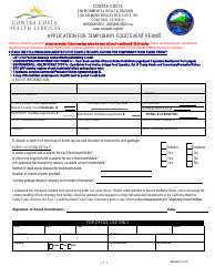 Application for Temporary Food Event Permit - Contra Costa County, California, Page 2