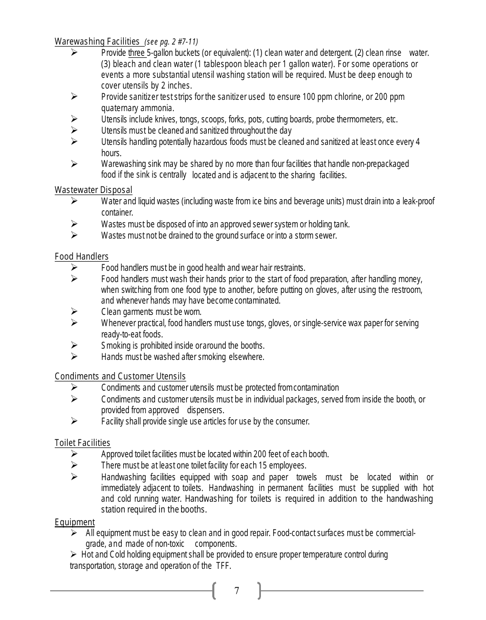 Application for Temporary Food Event Permit - Contra Costa County, California, Page 7